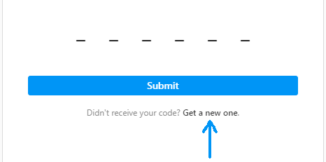 Instagram, get a new email verification code