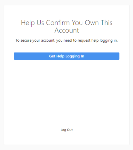 Instagram help us confirm you own this account